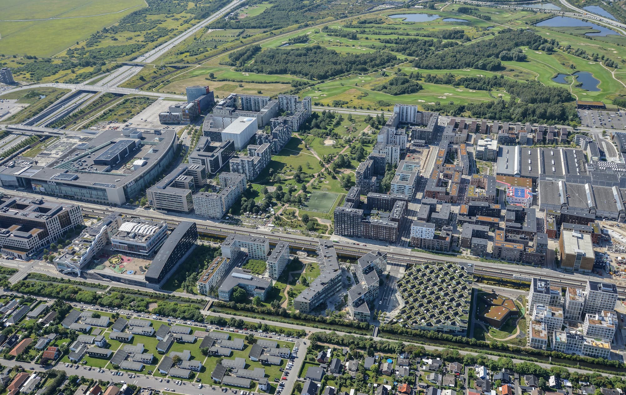 Luftfoto af Ørestad City