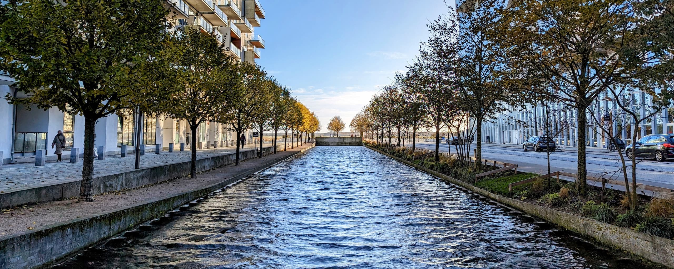 Den centrale kanal i Ørestad Syd, på Robert Jacobsens Vej, skal renses for slam og snavs i 2024.