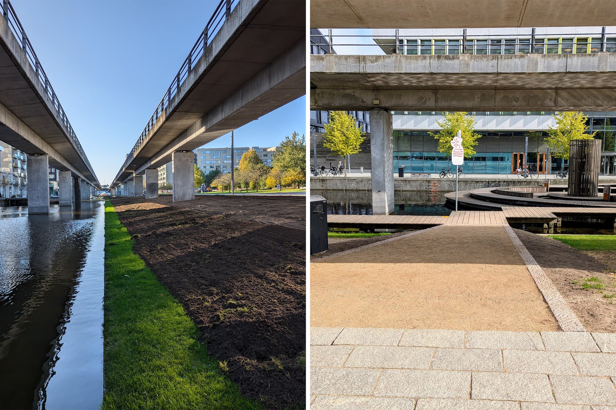 Grundejerforeningen Ørestad City har gode erfaringer fra tidligere tiltag og udsåede i år blomster på en lang strækning under metrobanen. Foreningen anlagde derudover en bred sti ned til træøen for at gøre passagen for gående endnu bedre.