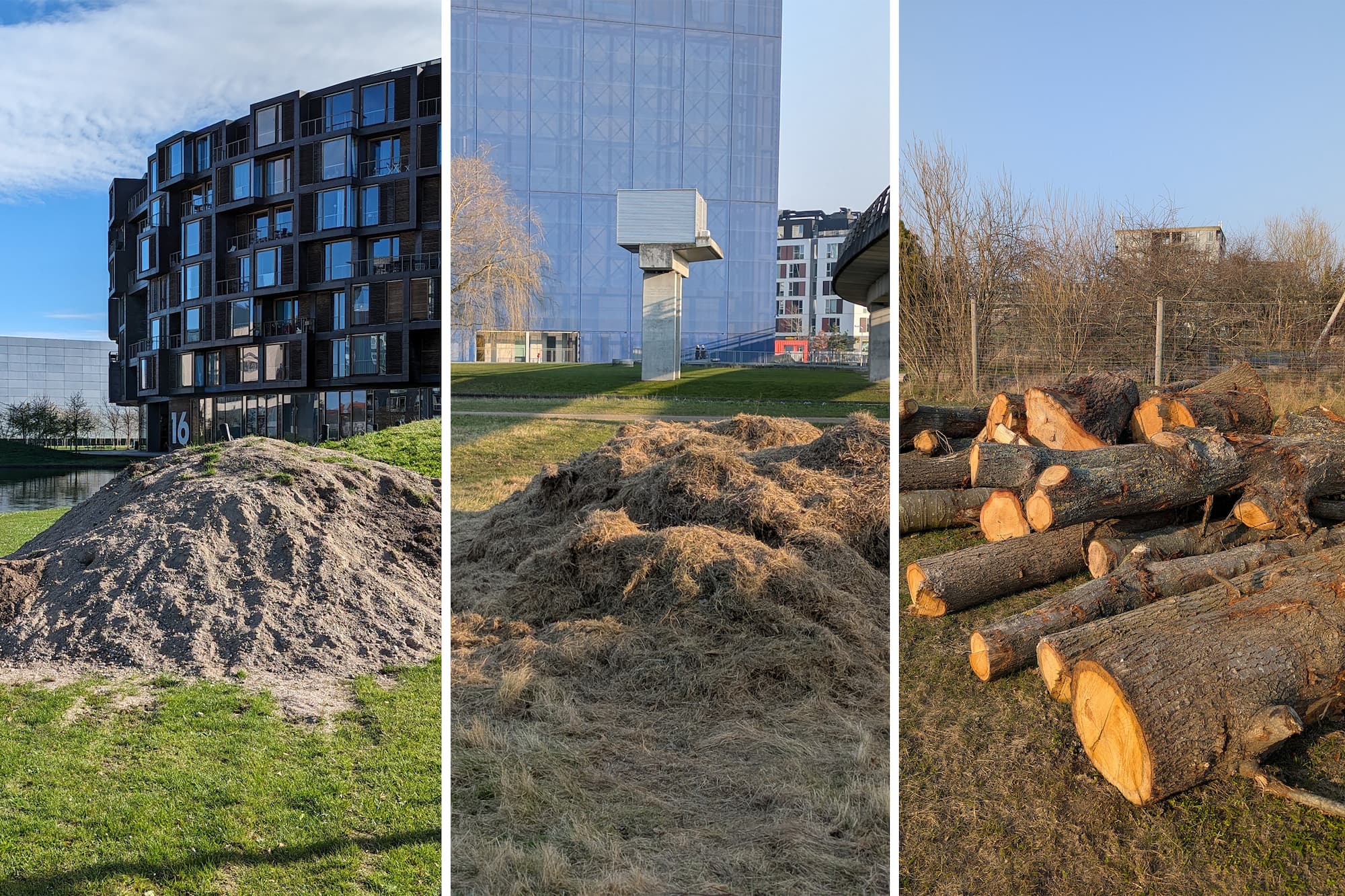 I nærheden af stenbrinkerne kommer der senere på foråret bakker lavet af jord fra et andet anlægsprojekt i Ørestad Nord. Jorden bliver blandet med afklippet naturgræs fra de plæner, grundejerforeningen kun slår én gang om året. Til sidst vil der blive sået blomsterfrø og lagt nogle store sten og træstammer.