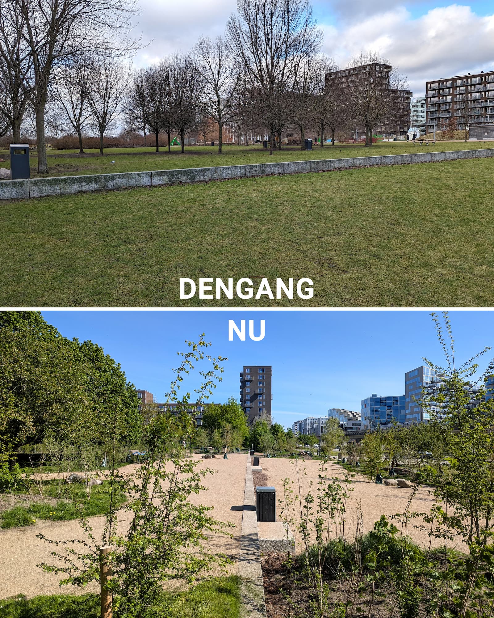 Byparken Sydøst dengang og nu.