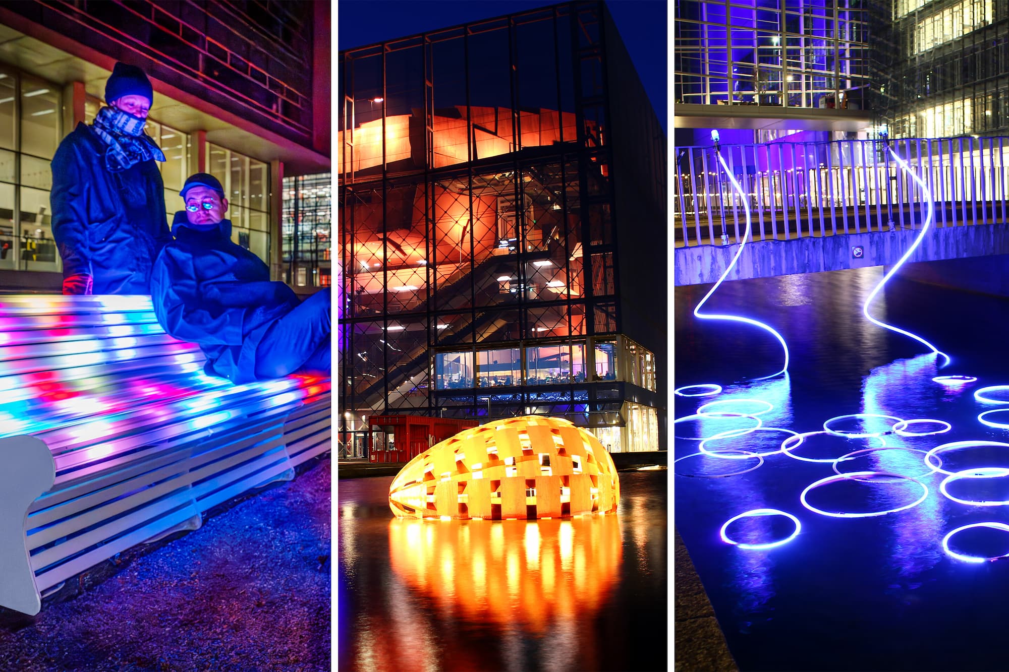 Grundejerforeningen Ørestad Nords bidrag til Copenhagen Light Festival i 2024 og 2025.