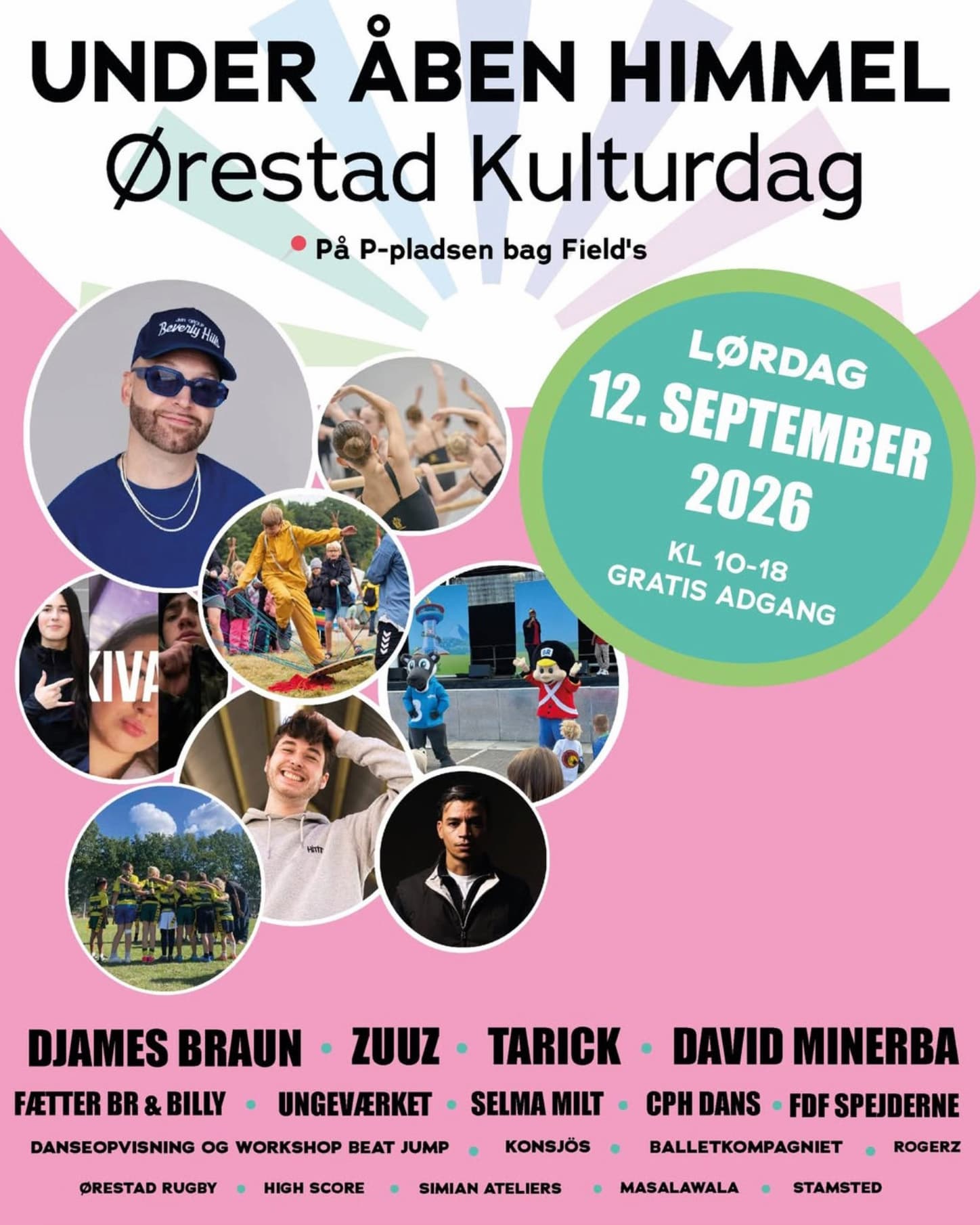 Plakat for Under Åben Himmel - Ørestad Kulturdag 2026.